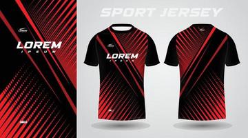 svart röd fotboll fotboll sport jersey mall design för sportkläder. fotboll t-shirt mockup. vektor