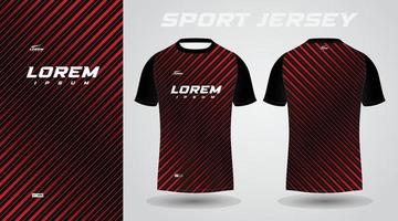 svart röd fotboll fotboll sport jersey mall design för sportkläder. fotboll t-shirt mockup. vektor