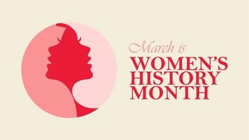 Frauen Geschichte Monat Banner Vorlage auf Weiß Hintergrund vektor