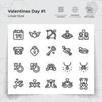 Valentinstag Tag Symbol einstellen im schwarz Linie Stil mit ein Liebe und Herz Thema. ein Sammlung von Liebe und Romantik Vektor Symbole zum Valentinstag Tag Feier.
