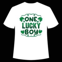 einer Glücklich Junge st. Patrick's Tag Hemd drucken Vorlage, Glücklich Reize, irisch, jedermann hat ein wenig Glück Typografie Design vektor