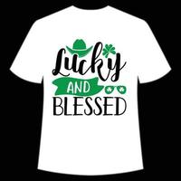 Glücklich und gesegnet st. Patrick's Tag Hemd drucken Vorlage, Glücklich Reize, irisch, jedermann hat ein wenig Glück Typografie Design vektor