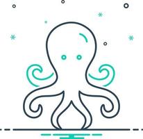 Mix-Symbol für Oktopus vektor