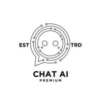 chatt ai artificiell intelligens första brev ikon design logotyp vektor