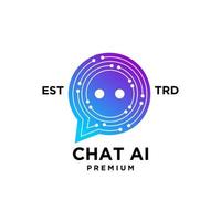 chatt ai artificiell intelligens första brev ikon design logotyp vektor