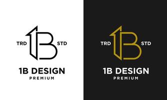 1b ib 13 Design Symbol Brief Initiale Logo vektor