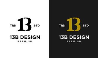 1b ib 13 Design Symbol Brief Initiale Logo vektor