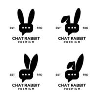 Plaudern Hase Logo Symbol Design Illustration einstellen Sammlung vektor