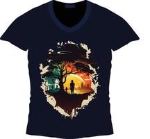 Sommer- Vektor T-Shirt Design Vorlage, Sommer Natur Ferien retro Jahrgang Stil