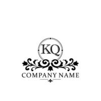 brev kq blommig logotyp design. logotyp för kvinnor skönhet salong massage kosmetisk eller spa varumärke vektor