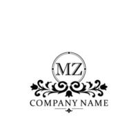 Brief mz Blumen- Logo Design. Logo zum Frauen Schönheit Salon Massage kosmetisch oder Spa Marke vektor