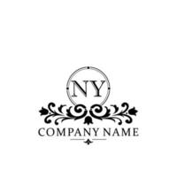 Brief ny Blumen- Logo Design. Logo zum Frauen Schönheit Salon Massage kosmetisch oder Spa Marke vektor
