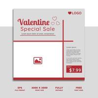 Valentinstag Besondere Verkauf Sozial Medien Post Vorlage vektor