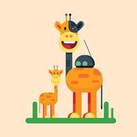 söt giraff tecknad serie djur design vektor