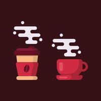 eben heiß Kaffee Tasse Sammlung vektor