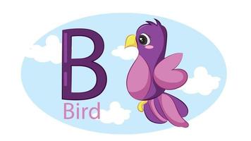 Tier Alphabet Brief b. b zum Vogel. Englisch Alphabet mit süß Tier Konzept vektor