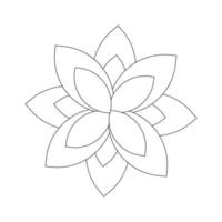 blomma, prydnad, svart linje teckning, klotter på en vit bakgrund. vektor