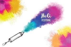 Lycklig holi festival av färger spray firande hälsningar kort bakgrund vektor