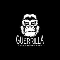 Gorilla Kopf Illustration im wütend oder ernst Ausdruck Bild Grafik Symbol Logo Design abstrakt Konzept Vektor Aktie. können Sein benutzt wie ein Symbol damit verbundenen mit Tier oder Charakter