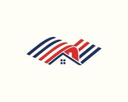 USA Flagge Haus oder Zuhause Logo Design vektor