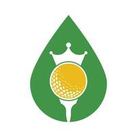 King Golf-Vektor-Logo-Design. Golfball mit Kronenvektorsymbol. vektor