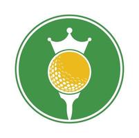 kung golf vektor logotyp design. golf boll med krona vektor ikon.
