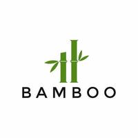 grön bambu logotyp formgivningsmall vektor