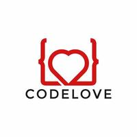 Code Liebe Logo Design Vorlage vektor