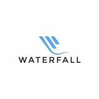 modern w Brief Wasserfall Logo Design Vorlage vektor