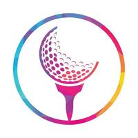 Golf Logo Design Vorlage Vektor. Golf Ball auf Tee Logo Design Symbol. vektor