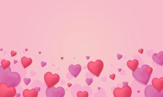 valentine dag bakgrund med hjärta ikon prydnad i ljus rosa bakgrund vektor illustrationer eps10
