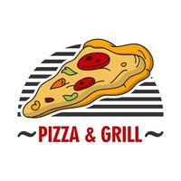 Pizza und Grill Logo Design Vektor
