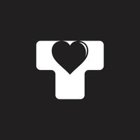 Brief t mit Liebe Herz Design Logo Vektor