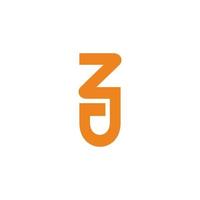 Brief zj einfach verknüpft geometrisch Linie Emblem Logo Vektor