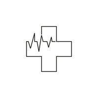 medicinsk hjärtpuls enkel geometrisk logotyp vektor