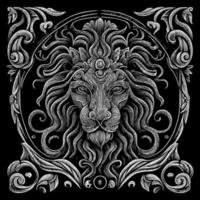 atemberaubend Zeichnung schildert das majestätisch Kopf von ein Löwe geschmückt mit ein Krone, symbolisierend Leistung und Königtum. kompliziert Einzelheiten bringen diese Regal Kreatur zu Leben, Erstellen ein wirklich fesselnd Stück von Kunst vektor