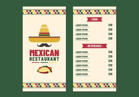 Mexican Restaurant Meny Vector