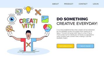 Kreativität Landing Page Illustration vektor