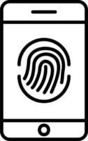 Fingerabdruck Handy, Mobiltelefon Vektor Symbol