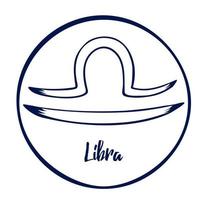 hand dragen zodiak tecken. vit libra zodiaken ikoner på en vit bakgrund. astro symboler av de zodiaken. vediska astrologi. vektor