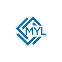 Myl Brief Logo Design auf Weiß Hintergrund. Myl kreativ Kreis Brief Logo Konzept. Myl Brief Design. vektor