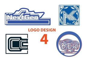 professionell brev logotyp och ikon design mall uppsättning vektor