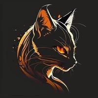 katt huvud kattunge symbol - gaming katt logotyp elegant element för varumärke - abstrakt ikon symboler vektor