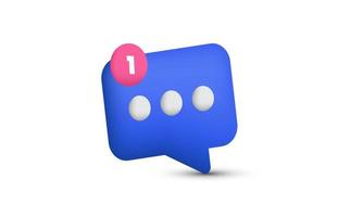 illustration realistisk modern meddelande rosa blå symbol ikon 3d kreativ isolerat på bakgrund vektor