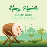 Ramadan kareem islamisch Hintergrund Vektor. glücklich islamisch Neu Hijri Jahr. Grafik Design zum das Dekoration von Geschenk Zertifikate, Banner und Flyer. vektor