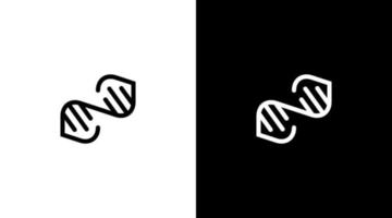 mänsklig genetisk gen logotyp vektor vetenskap monogram svart och vit ikon stil design mall