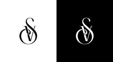 sv Logo Vektor Monogramm Boutique Schmuck Symbol Symbol Illustration Stil Design Vorlage