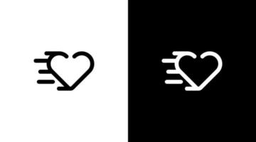 Liebe Logo Vektor Monogramm Gesundheit Symbol schwarz und Weiß Symbol Stil Design Vorlage