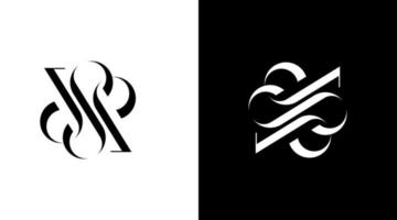 brev sp ambigram logotyp mode kläder vektor monogram första ikon stil design mall