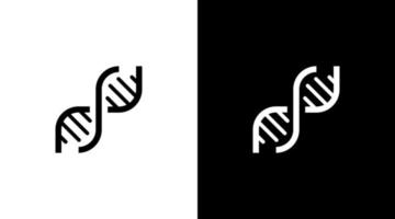 dna logotyp medicinsk monogram brev s svart och vit ikon stil design mall vektor